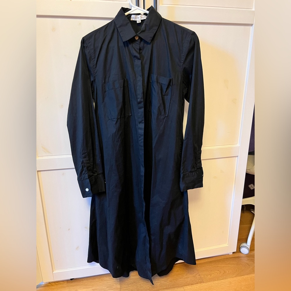 Maggie Jayne black button shirt dress